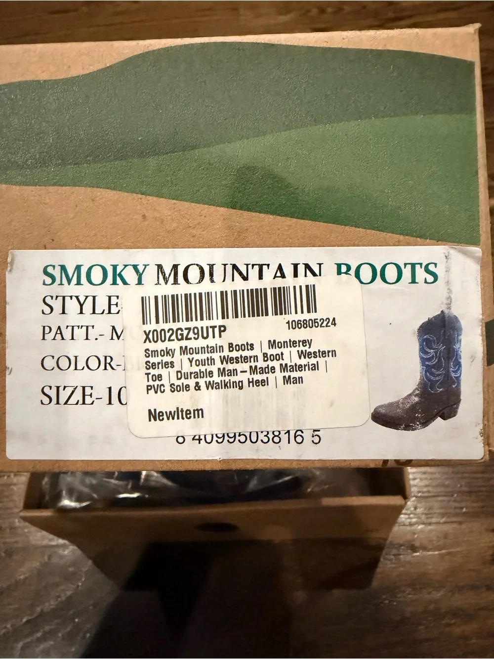 Brand new Kids Western Cowboy Boot size toddler 10 - Black and Navy